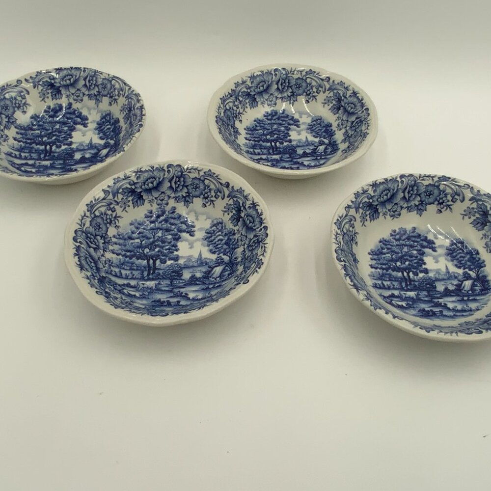 4 Emporium of Maine "Home Country" Myott Meakin Blue and White Bowls 6 1/4" - Picture 3 of 10